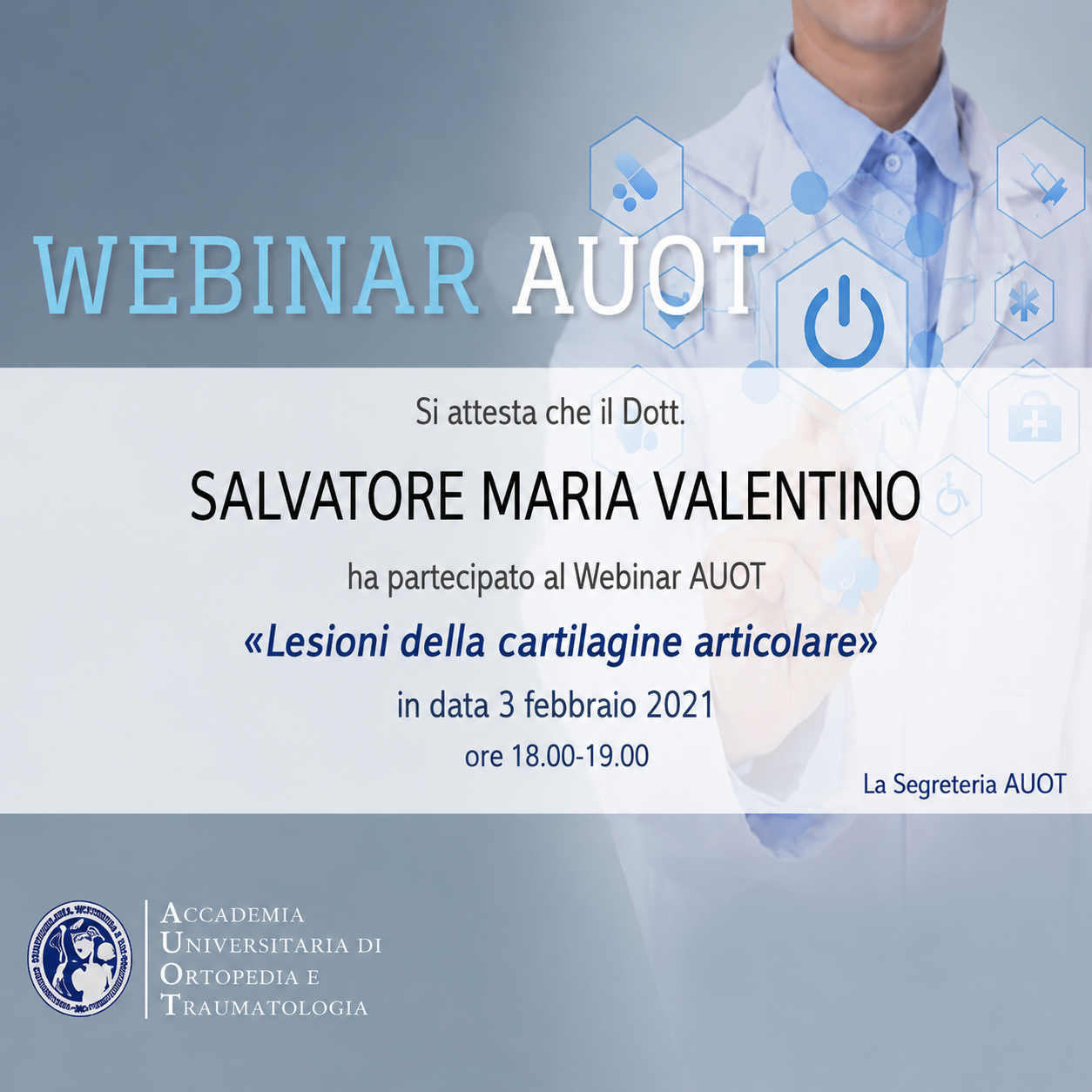 Webinar AUOT · Lesioni della cartilagine