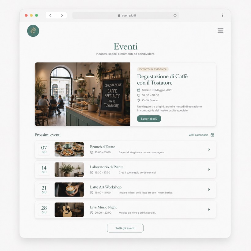 Esempio: eventi