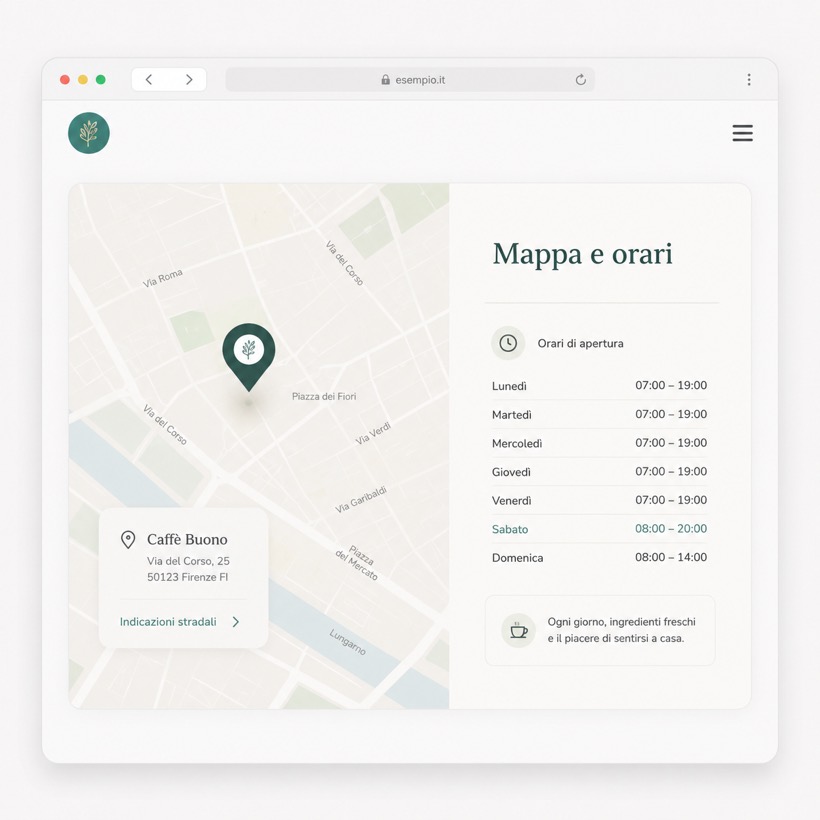 Esempio: mappa e orari