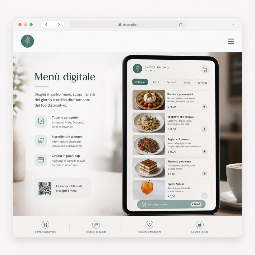 Esempio: menù digitale